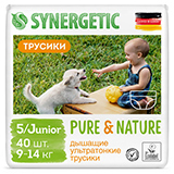 Подгузники-трусики детские "Pure&Nature", дышащие, размер 5/junior, 9-14 кг Synergetic | интернет-магазин натуральных товаров 4fresh.ru - фото 1